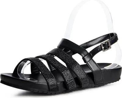 Produktbild von topschuhe24 847 Damen Riemchen Sandalen Glitzer, Farbe:Schwarz, Größe:37 EU