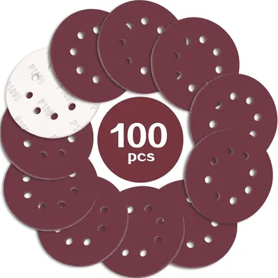 Zdjęcie produktu dla Papier ścierny 125mm, z rzepem, o gradacji 1000, 8-otworowy, do szlifierki oscylacyjnej, 100 sztuk