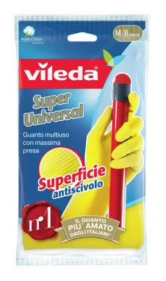 Produktbild von Vileda Super Universal, Haushaltshandschuhe, Beige, Gelb, M, 1 Stück(e), 2 Stück(e), CE, WEEE