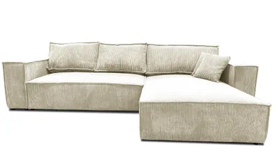 Produktbild von Ecksofa Loft XL 294x185 couch Beige Cord mit Schlaffunktion bettkasten Poso 105 Rechts