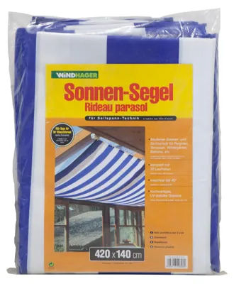 Produktbild von Windhager Sonnensegel für Seilspanntechnik, Blau/Weiß, 420 x 140 cm