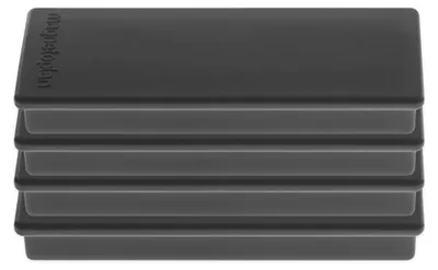 Immagine prodotto di Magnetoplan 16651412 Magnete rettangolare su blister, 4 pezzi nero