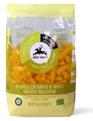 MAKARON (KUKURYDZIANO - RYŻOWY) ŚWIDERKI BEZGLUTENOWY BIO 250 g - ALCE NERO