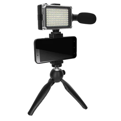 Obrázek produktu pro Vlogovací sada se skládacím stativem, mikrofonem a LED světlem, Puluz