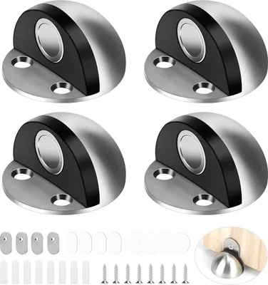 Produktbild von Türstopper 4 Stück magnetische Boden-Türstopper - rostfreies Stahl - Wand- und Türschutz