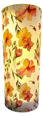 Produktbild von formano LED Deko Licht Blumenzeit Zylinder Glas 20 cm Blumen Motiv Timer 6h/18h