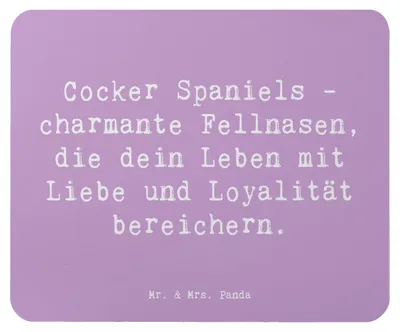 Produktbild von Mr. & Mrs. Panda Mouse Pad Spruch Cocker Spaniel Liebe - Lavendeltraum - Geschenk, bewegungsfreudig, Hund, Hunderassen Vielfalt, loyal, Hunderasse, Mauspad, Mousepad