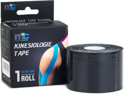 Produktbild von Medicalcorner24 Power Kinesiologie Tape schwarz 5 cm x 5 m