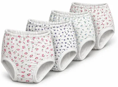 Produktbild von 4x Damen Slips Unterhosen Unterwäsche Baumwolle, Weiß/Blumen/40/42