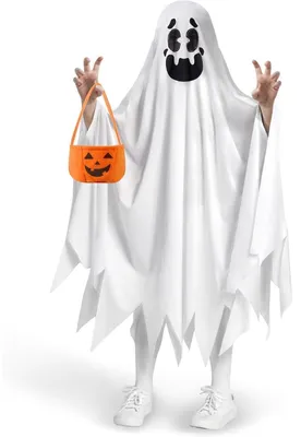 Productafbeelding van Kinderkostuum: Geest, cape. Geschikt voor Halloween, "trick-or-treat". Voor peuters (3-4 jaar)