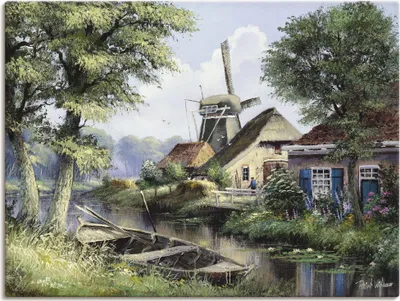 Produktbild von ARTland Leinwandbild Die Mühle Größe: 80x60 cm
