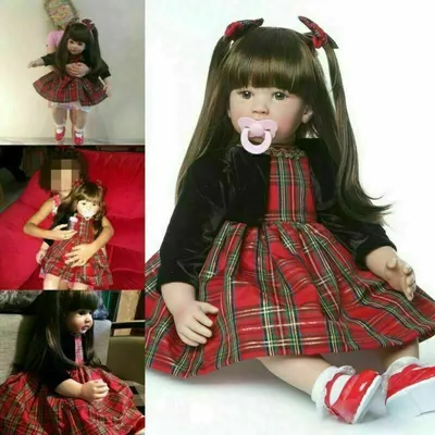 Produktbild von 60cm Reborn Baby Dolls Ganzkörper Vinyl Silikon Neugeborenen Puppe Geschenk