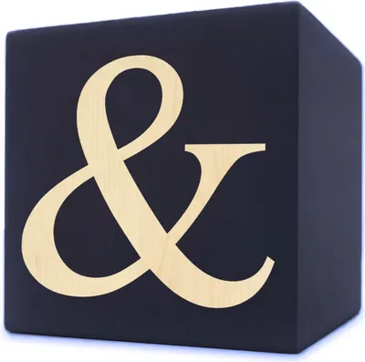 Immagine prodotto di Cubo di legno per lettere, 5 x 5 cm, nero, lettera &