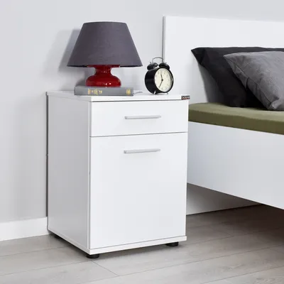 Produktbild von Skye Decor, KMD- KMDADR, Weiß, Nachttische & -schränke, 57x40x39 cm, 100% Melaminbeschichtete Partikelplatte