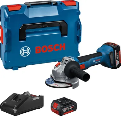Image de Meuleuses angulaires 125 mm - GWS 18V-8 - BOSCH - avec 2 Batteries 18V 4.0Ah - chargeur - L-Boxx - 06019N9002