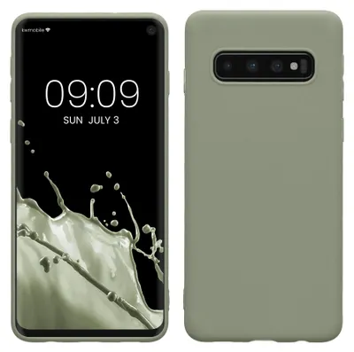 Produktbild von kwmobile Handyhülle für Samsung Galaxy S10 Hülle - TPU Case - Kabelloses Laden - Schutzhülle Cover in Graugrün