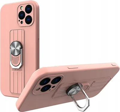 Immagine prodotto di Anello Custodia Custodia in silicone con impugnatura per dita e supporto per Iphone Xs Max Rosa