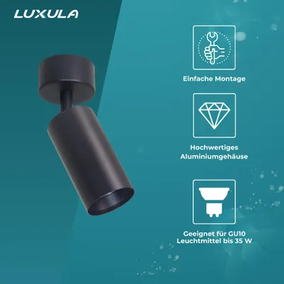 Produktbild von LUXULA LED Aufbauspot 35 W schwarz