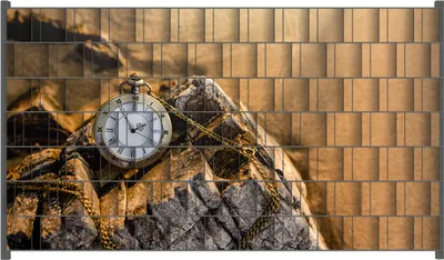 Produktbild von Wallario Zaunsichtschutz mit Motiv Alte Taschenuhr am Strand für Ein- und Doppelstabmatten Zäune in der Größe 250 x 140 cm