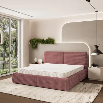 Produktbild von Masseno Polsterbett FELURO 180x200 cm, Polsterbett mit Bettkästen -Rosa, TILIA 62
