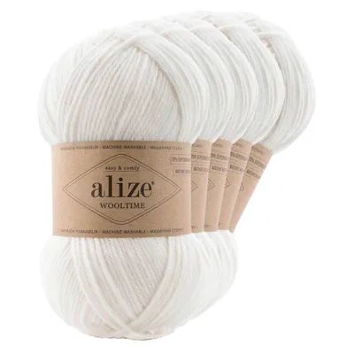 Produktbild von Strickgarn Alize Wooltime 5x100g 75% Wolle  100 Häkelgarn Farbwahl