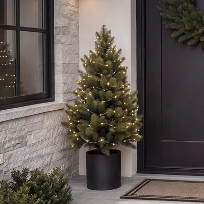 Immagine prodotto di Albero di Natale HWC-R29, albero decorativo, albero artificiale, pianta artificiale, abete artificiale, polietilene per uso esterno, 55 cm