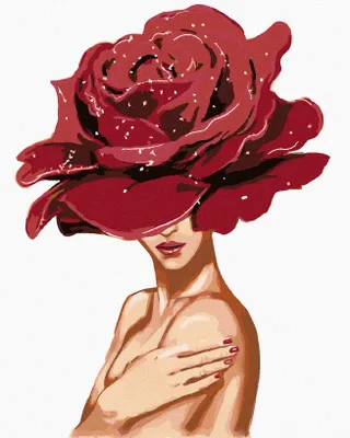 Produktbild von Zuty - Malen nach Zahlen - FRAU MIT EINER ROSE AUF DEM KOPF, 40x50 cm, mit Keilrahmen (bereits gespannt)