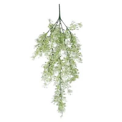 Immagine prodotto di Pianta decorativa pendente 80 cm, fiori artificiali come una vera decorazione da parete, pianta artificiale in rattan plastico - IVYORA White
