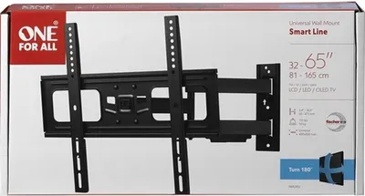 Zdjęcie produktu dla One For All ONE WM2453, 81,3 cm (32"), 165,1 cm (65"), 200 x 100 mm, 400 x 100 mm, 0 - 15°, Czarny