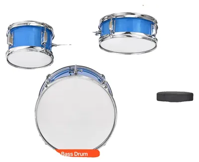 Productafbeelding van Drums, 3-delig, verstelbare trommelkruk, hemelsblauw