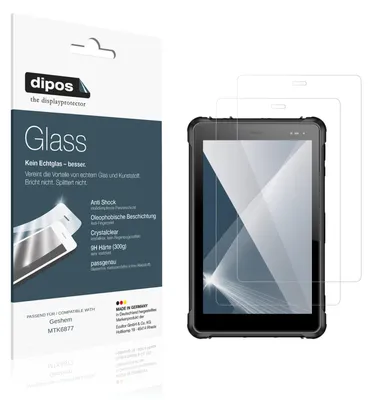 Produktbild von 2x Schutzfolie für Geshem MTK6877 - Anti-Shock 9H Folie dipos Glass Kunststoffglas