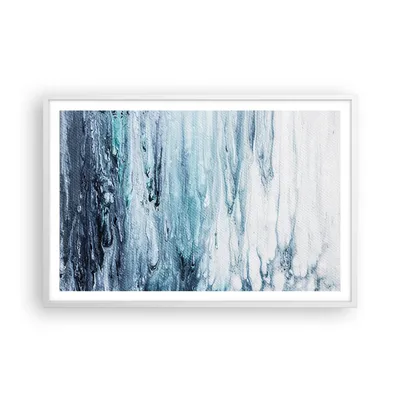 Produktbild von Gerahmtes Poster - Weißer Rahmen - Abstraktion Prellung Blau - 91,5x61 cm - Wand Bild - Wanddeko - Wandbilder - Kunstposter - Wandposter - Bilderrahmen - Bilder - Kunstdruck - P2WAA91x61-4380