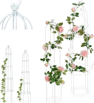 Produktbild von Famanu Rankhilfe Set von 2 - 117 cm & 97 cm - wetterfest - weiß