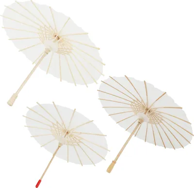 Zdjęcie produktu dla 3 sztuki parasoli z czystym papierem, 20 cm, 30 cm, 40 cm, DIY, ręcznie malowane, chińskie, z drewnianą rączką, do wykorzystania jako rekwizyty fotograficzne, do gier fabularnych