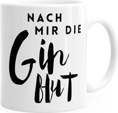 Produktbild von Kaffeetasse Nach mir die Ginflut Gin Gin-Spruch Teetasse Keramiktasse MoonWorks® weiß unisize
