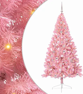 Produktbild von vidaXL Künstlicher vorbeleuchteter Weihnachtsbaum Rosa 240 cm PVC