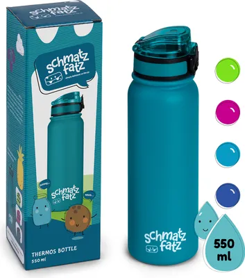 Produktbild von Klarstein Trinkflasche Kinder Auslaufsicher, 550ml Edelstahl-Trinkflasche für Schule & Kindergarten, Wasserflasche BPA-Frei, Für Kaltes & Heißes, Auslaufsichere Trinkflasche für Mädchen & Jungen
