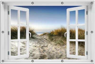 Produktbild von Wallario Outdoor-Poster für Garten oder Balkon 80 x 120 cm: Weg durch die Dünen zum Strand am Meer