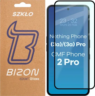 Produktbild von Gehärtetes Glas für Nothing Phone (3a) / (3a) Pro / CMF Phone 2 Pro, Bizon Glass Edge 2, Schwarzer Rahmen