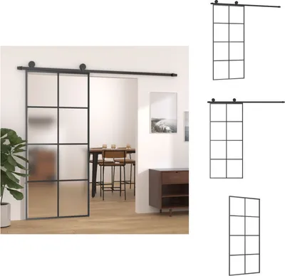 Produktbild von vidaXL Schiebetür mit Beschlag 90x205 cm ESG-Glas & Aluminium - Haustüren