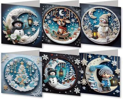 Produktbild von DIY Diamantmalerei Weihnachtskarten Set - Komplett mit Umschlägen