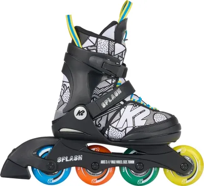 A single inline skate is shown against a white background.