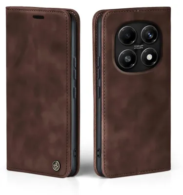 Produktbild von Handy Hülle für Xiaomi Redmi Note 15 / 15 5G Klapphülle Bookcase Flip Cover Handy Tasche Etui Farbe: Dunkelbraun