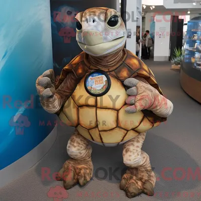 Obrázok produktu pre Maskot spoločnosti REDBROKOLY je hnedá morská korytnačka oblečená v úzkych džínach a s príveskami na kľúčenke