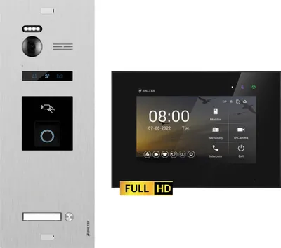 Produktbild von BALTER EVO HD Silber Video Türsprechanlage Fingerprint Set 1 Teilnehmer 7" Monitor Weiß