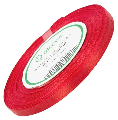 Obrázek produktu pro Červená saténová stuha 6 mm - 32mb