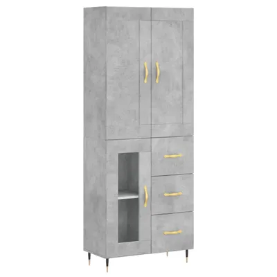 Obrázok produktu pre vidaXL Highboard concrete grey 69,5x34x180 cm odvodený drevený výrobok