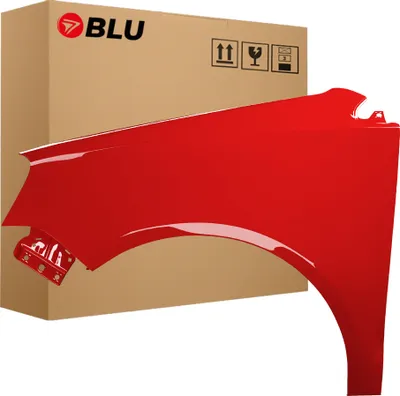 Immagine prodotto di BLU Parafango compatibile con VW Volkswagen Polo 9N3 IV 4 LIFT LP3G Sinistra Rot FlashRot | 2005-2009 | Anteriore | Verniciato | Pronto per il montaggio | Acciaio