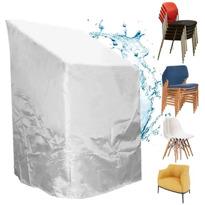 Productafbeelding van Beschermhoes voor tuinmeubels, 210D Oxford polyester, UV-bestendig, waterafstotend, afmetingen 70x70x80/120 cm