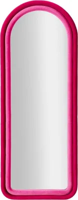 Zdjęcie produktu dla Lustro ścienne z zakrzywioną ramą z tkaniny 160x60x4 cm Cloe - Fucsia